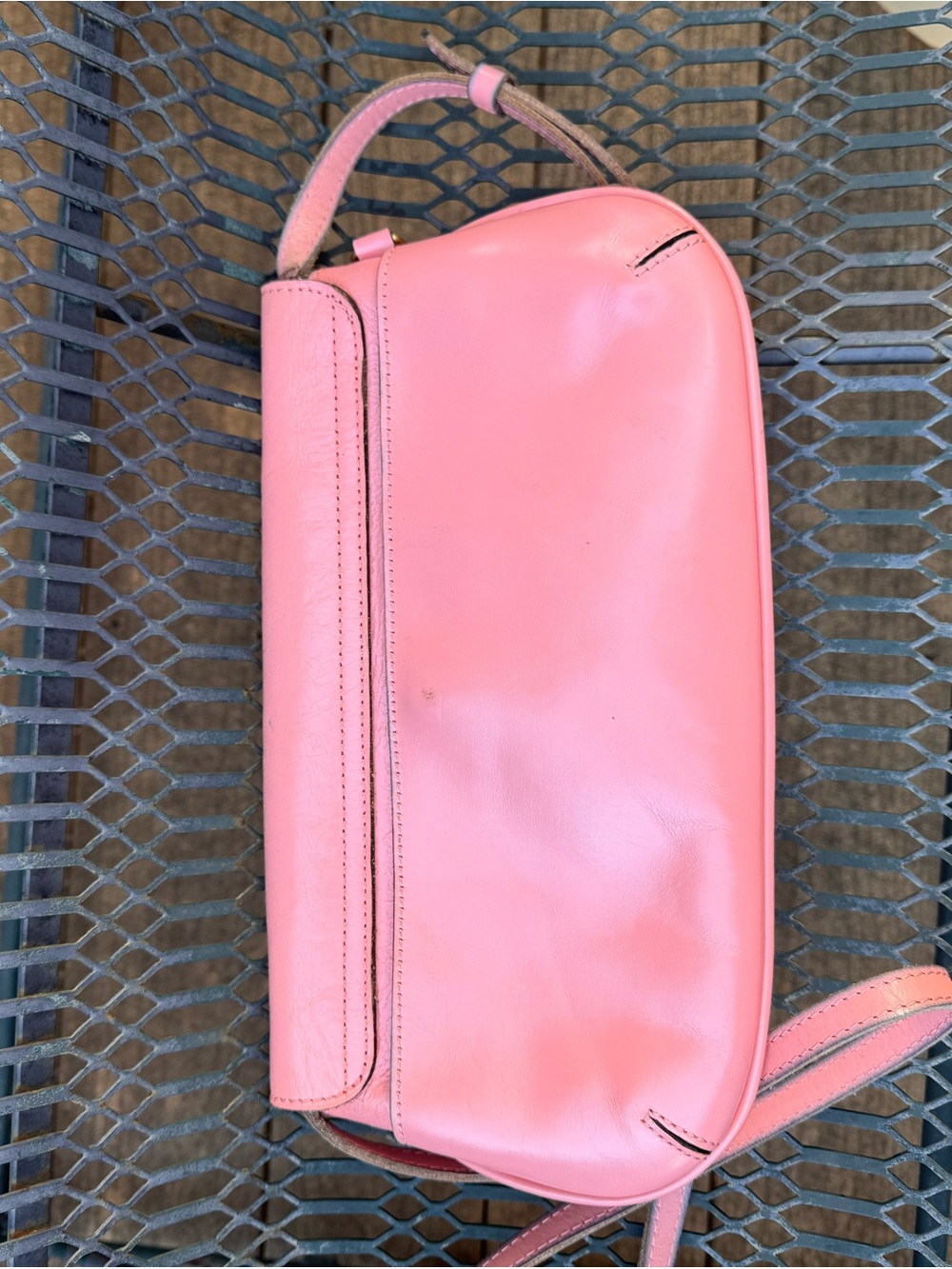 Patricia Nash Pink Leather Crossbody with Floral Medallion - Picture 6 of 7